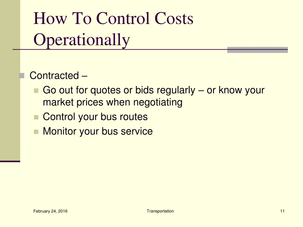 how to control costs operationally