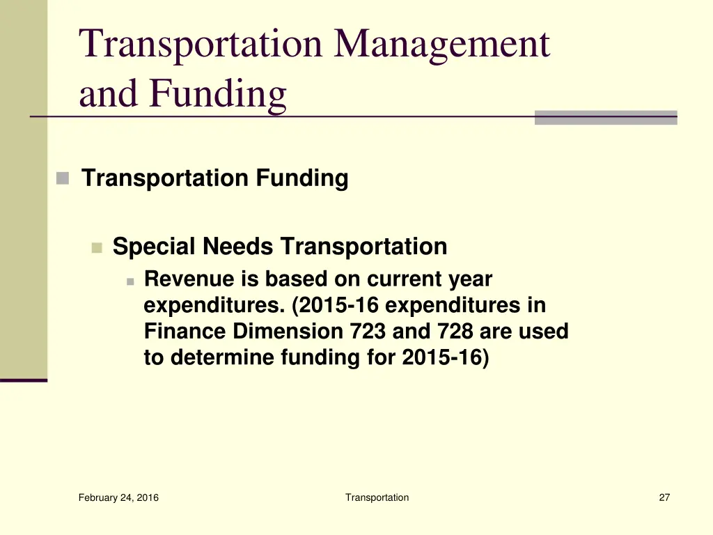 transportation management and funding 6