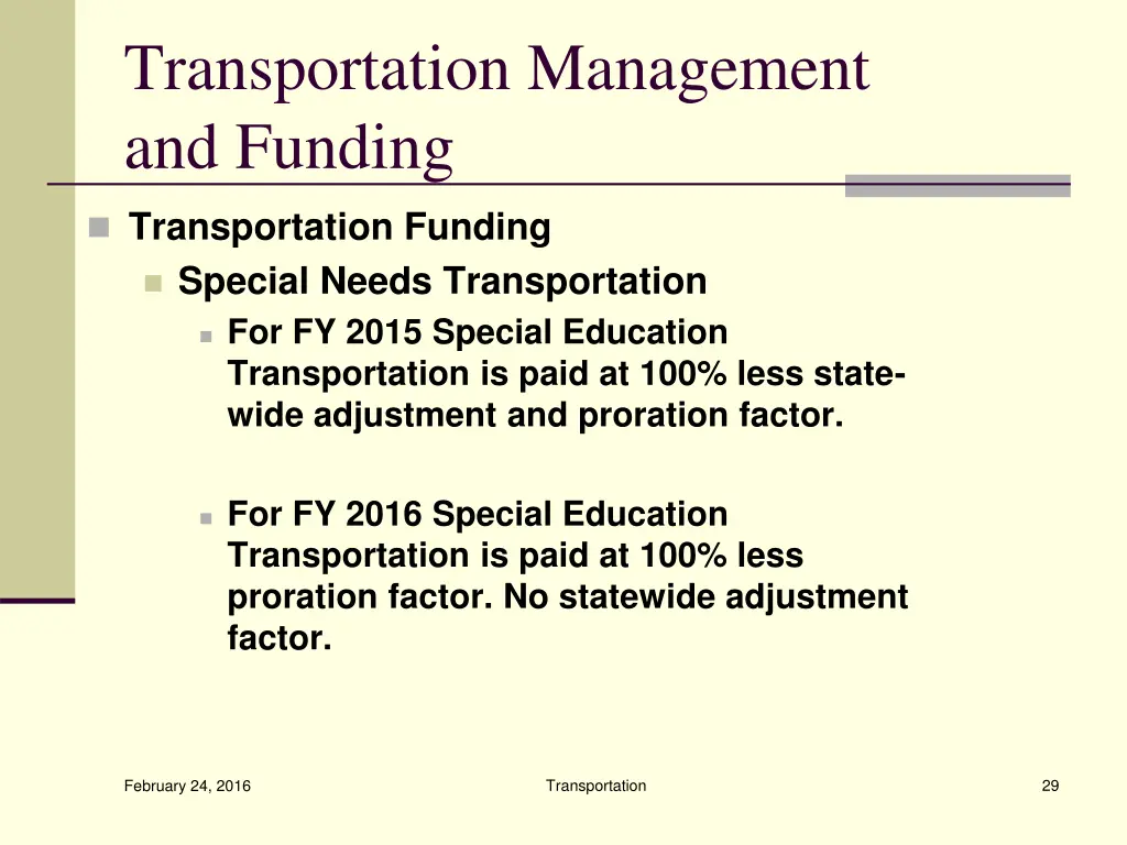 transportation management and funding 8