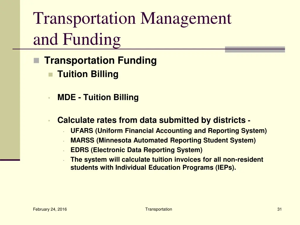 transportation management and funding 9