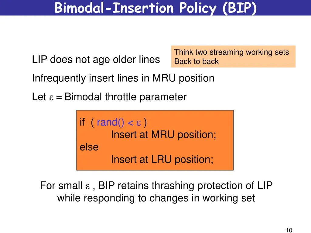 bimodal insertion policy bip