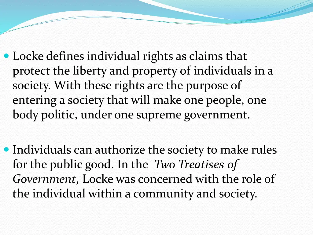 locke defines individual rights as claims that