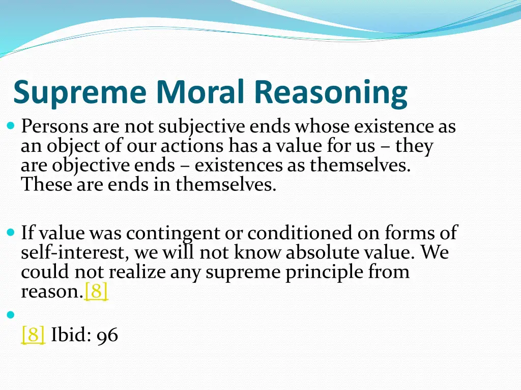 supreme moral reasoning persons