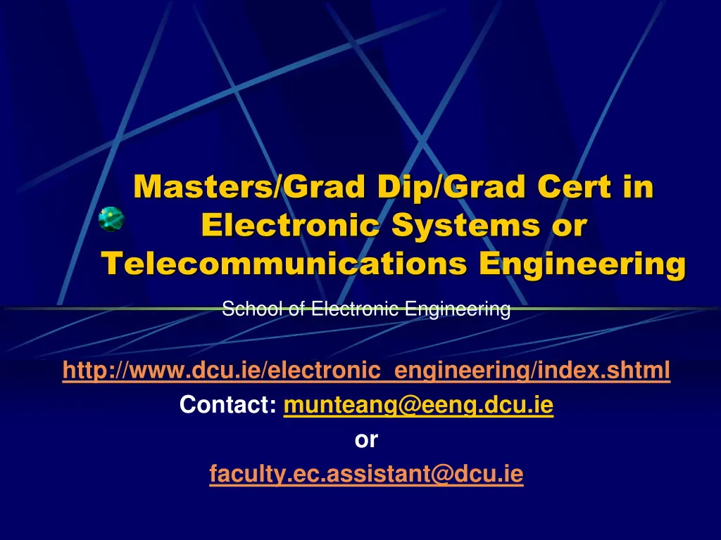 masters grad dip grad cert in electronic systems