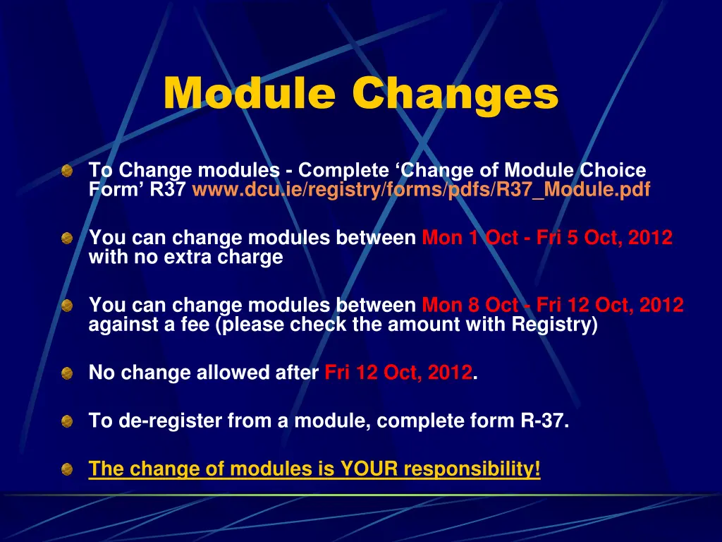 module changes