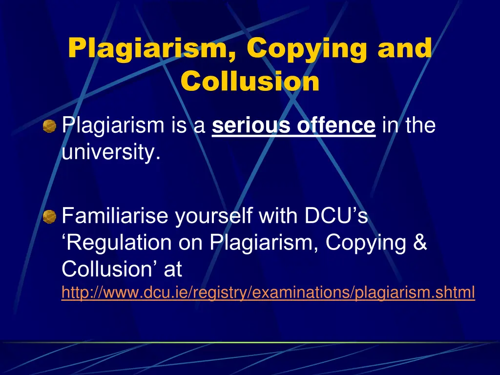 plagiarism copying and collusion