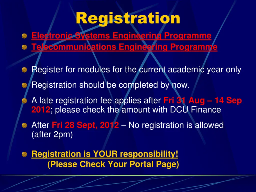 registration electronic systems engineering