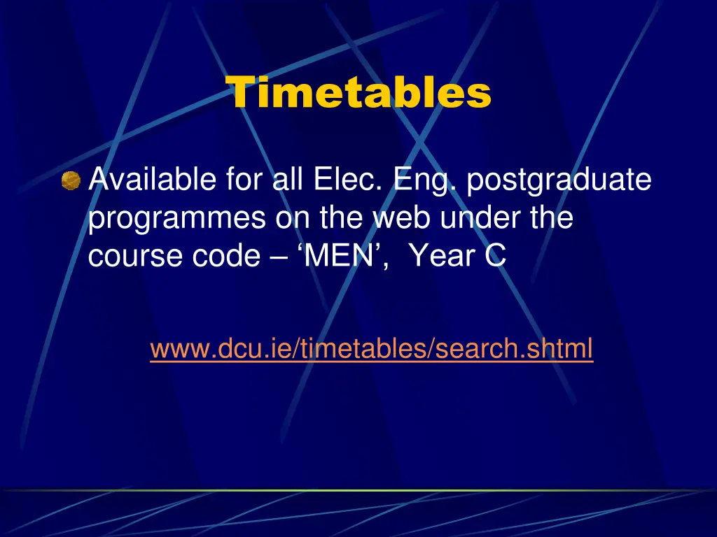 timetables