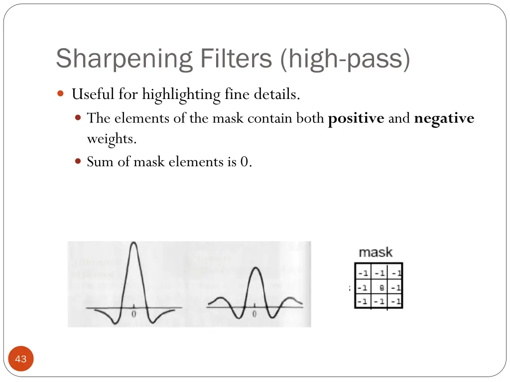 sharpening filters high pass