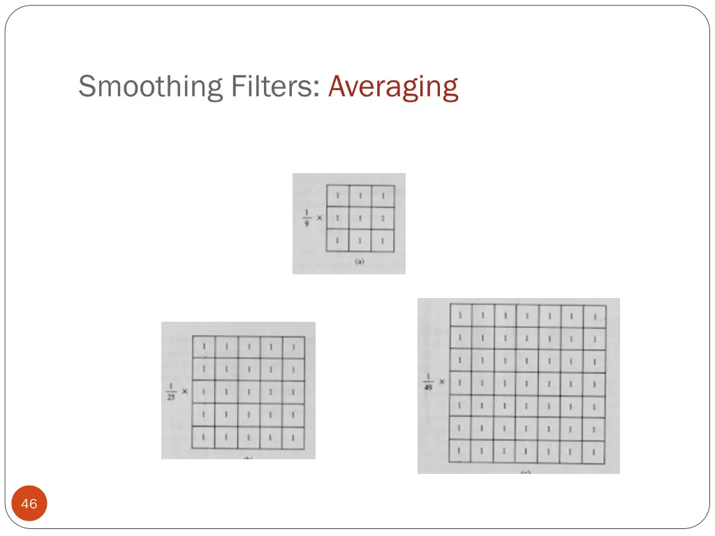 smoothing filters averaging