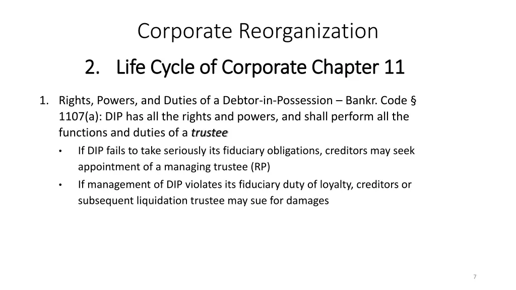 corporate reorganization 1