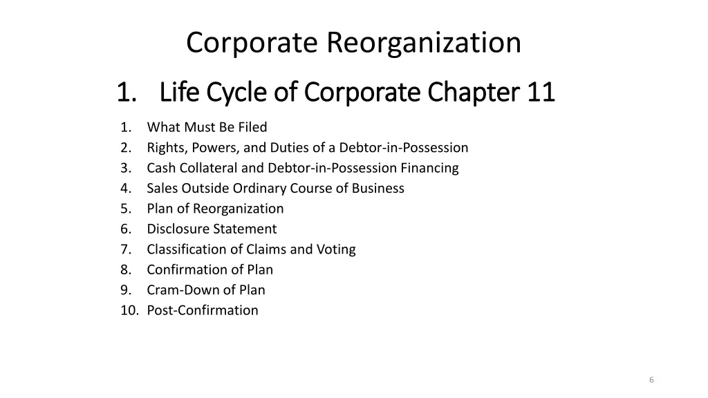 corporate reorganization