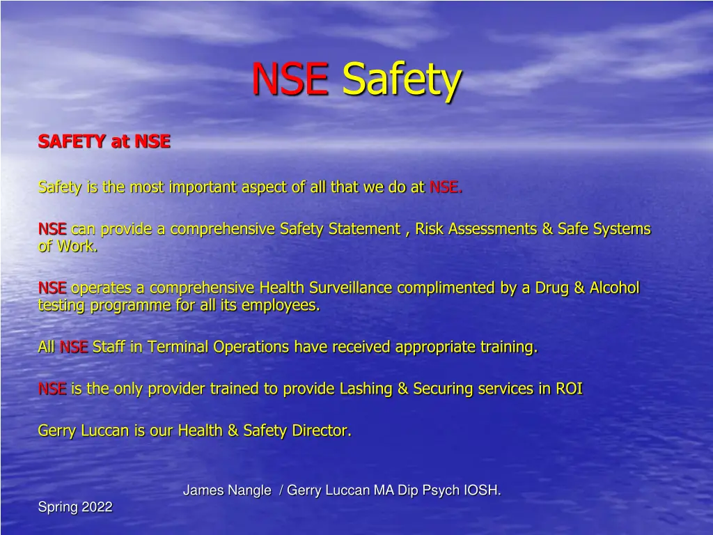 nse safety 1