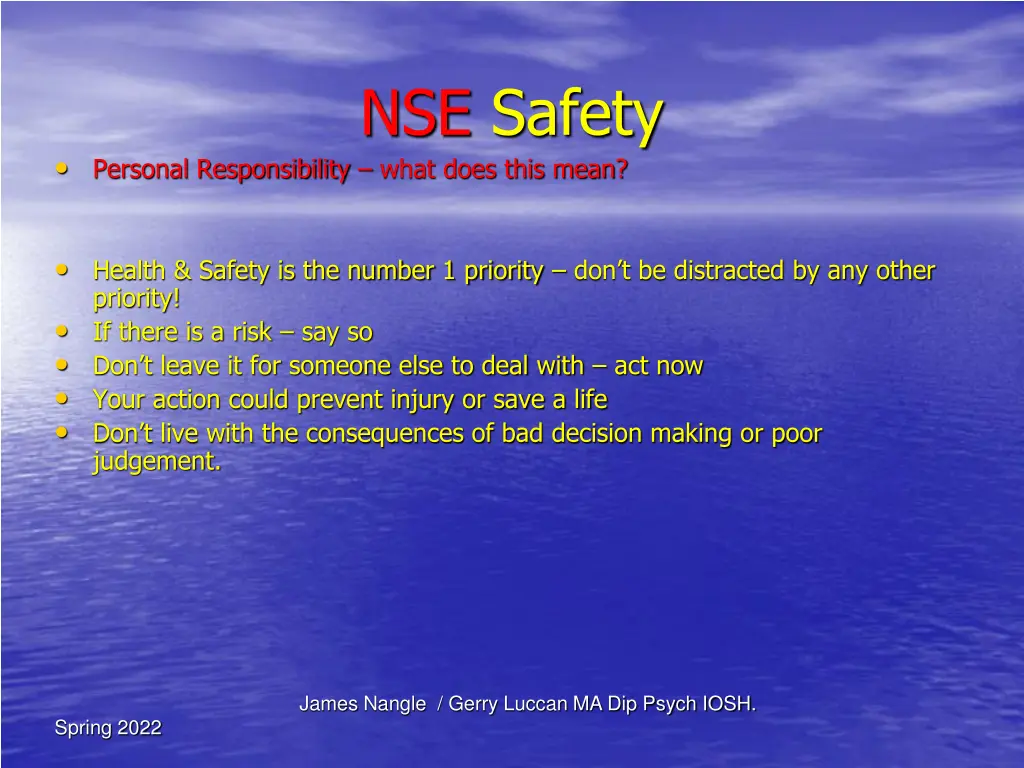 nse safety 10