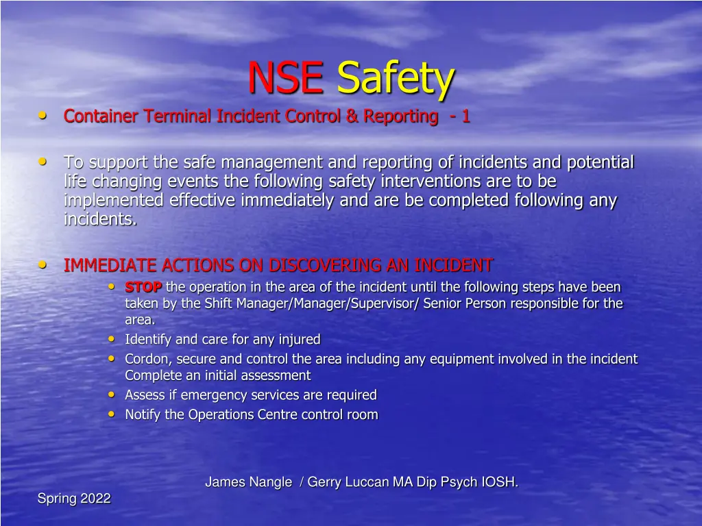 nse safety 11