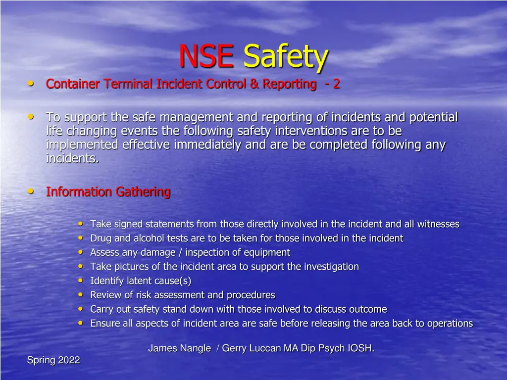 nse safety 12