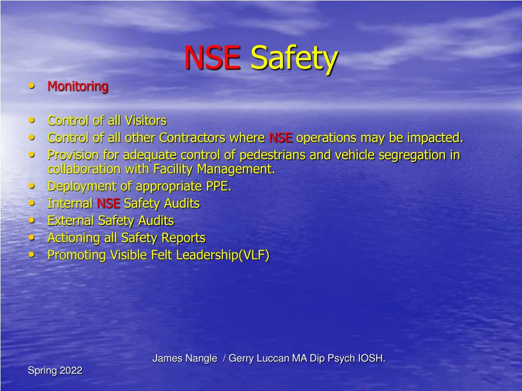 nse safety 8