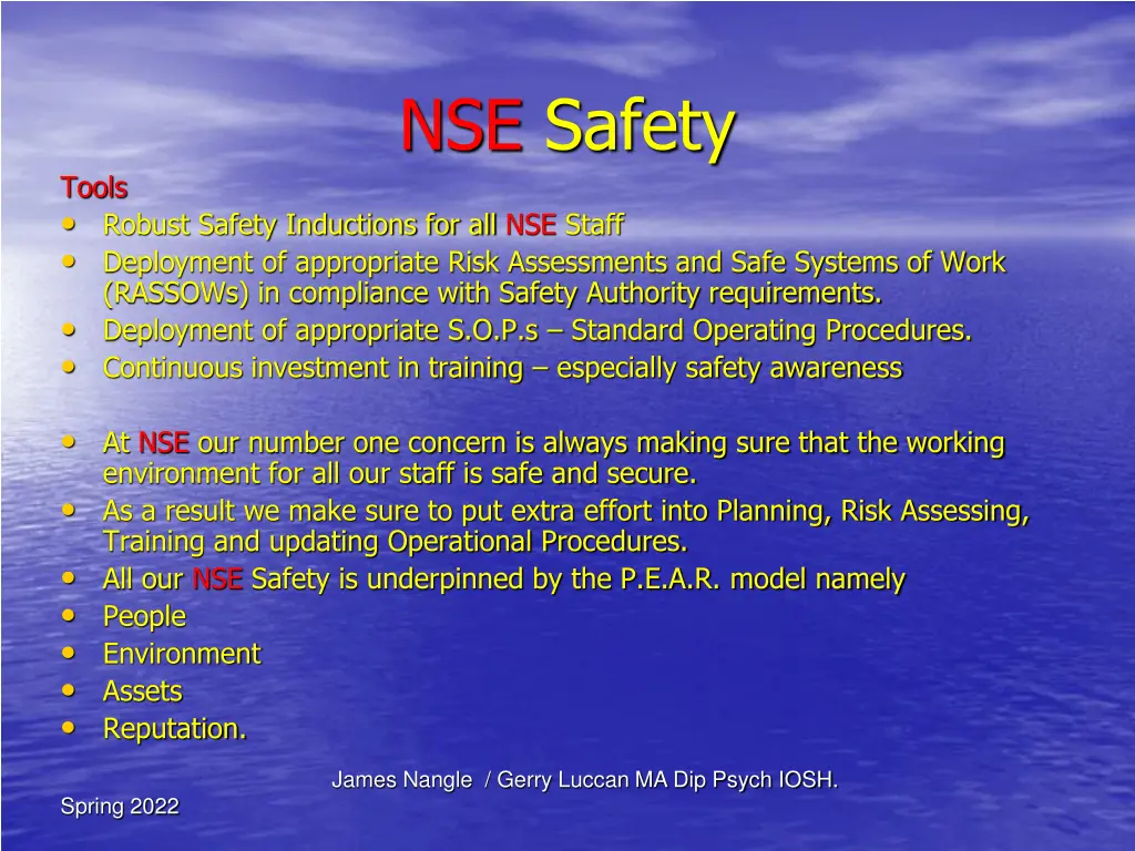 nse safety 9