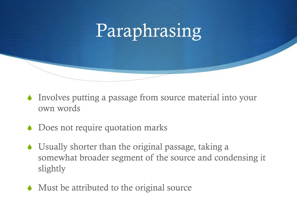 paraphrasing