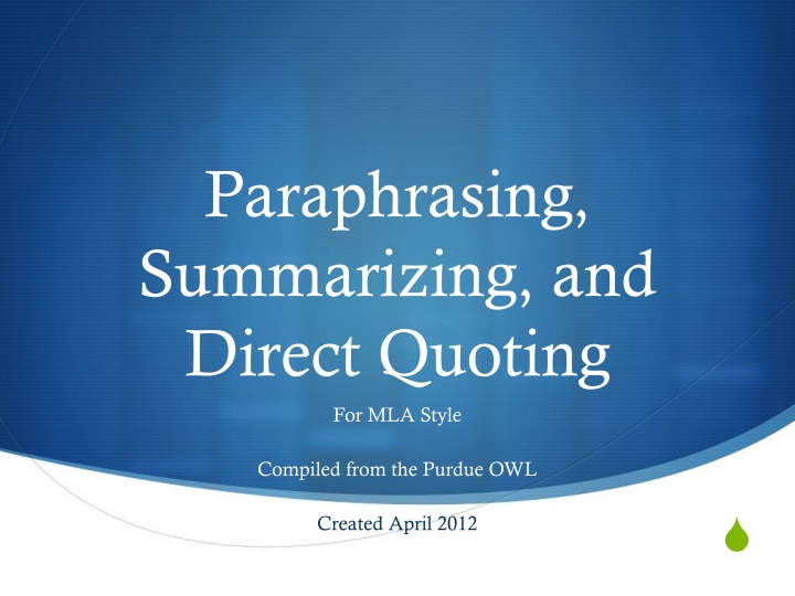 paraphrasing summarizing and direct quoting