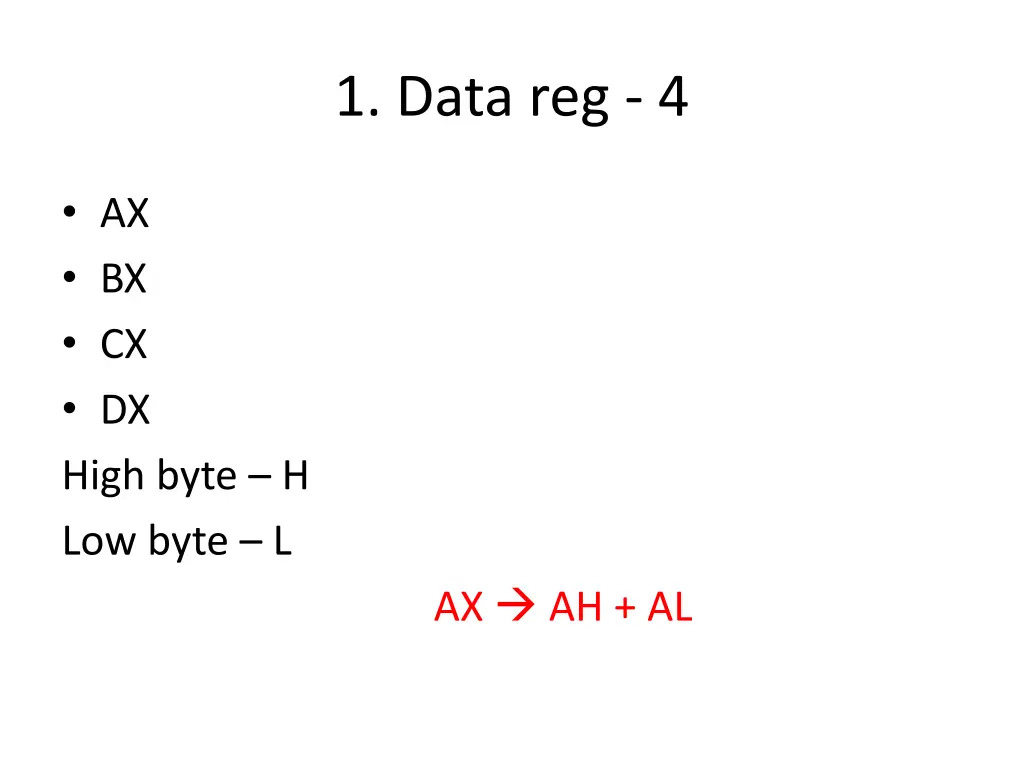 1 data reg 4