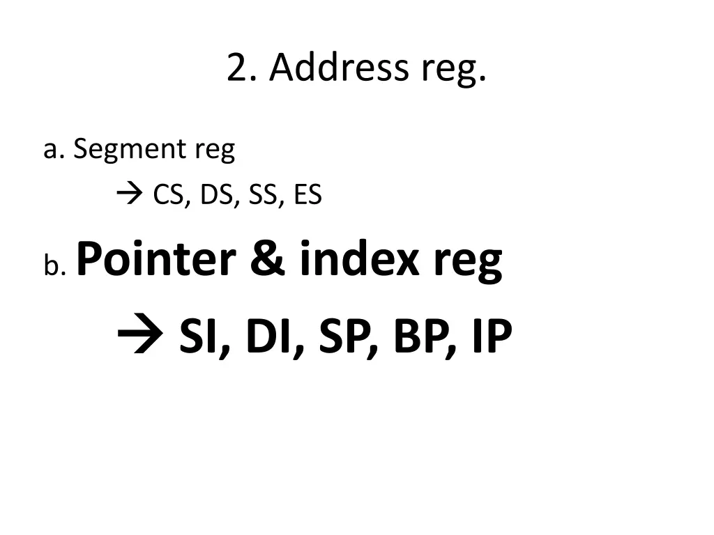 2 address reg 1