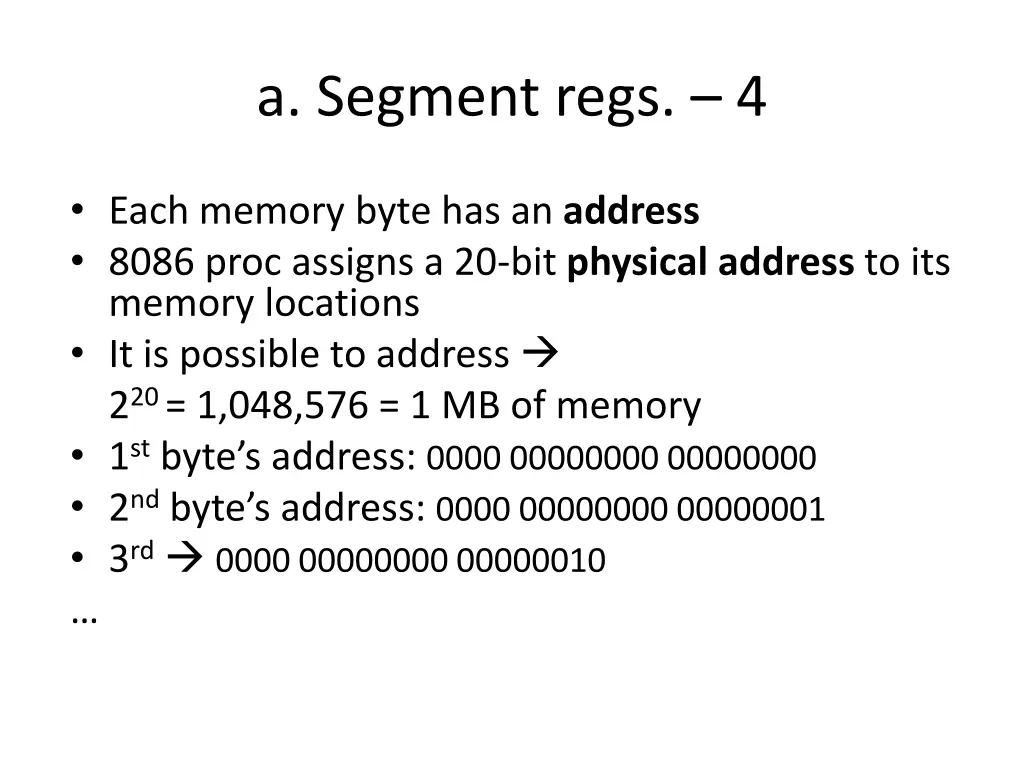 a segment regs 4