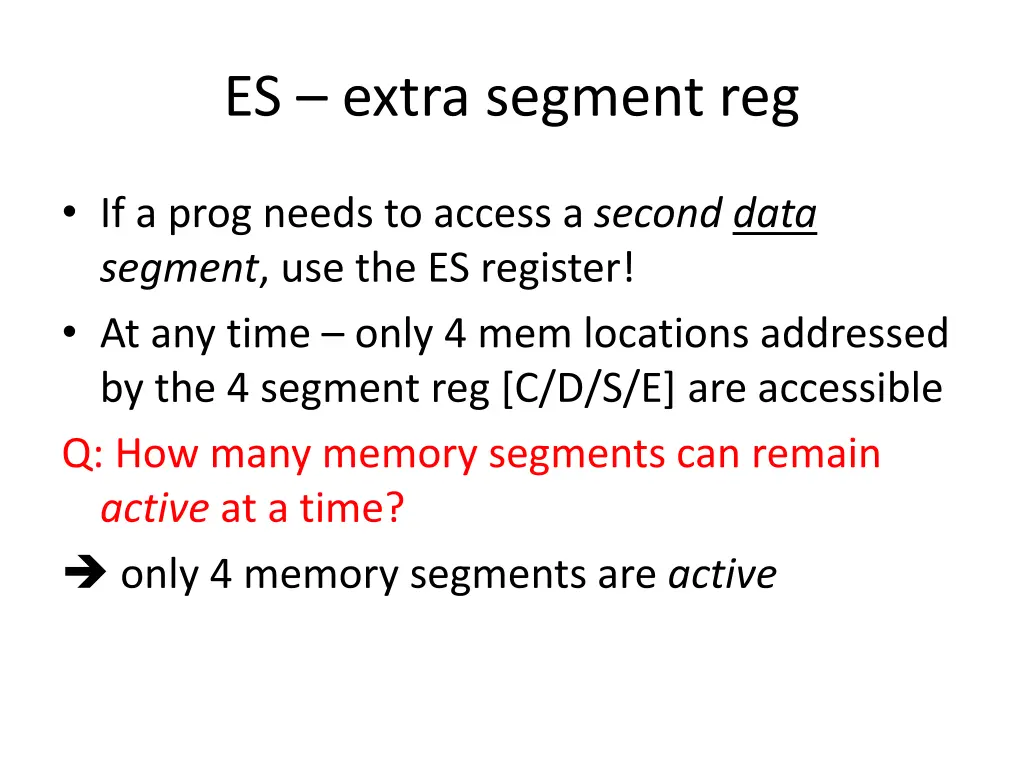 es extra segment reg