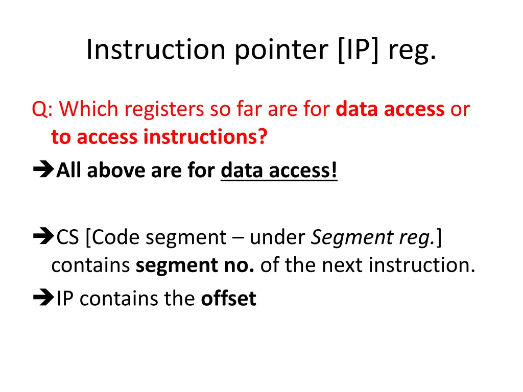 instruction pointer ip reg