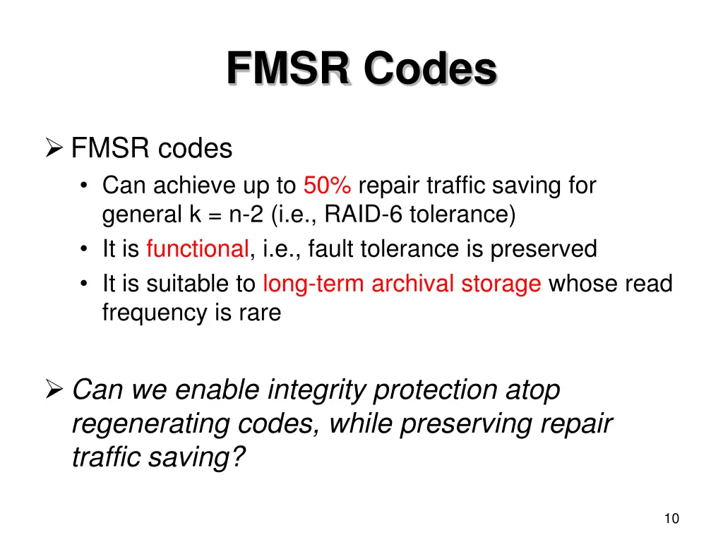 fmsr codes