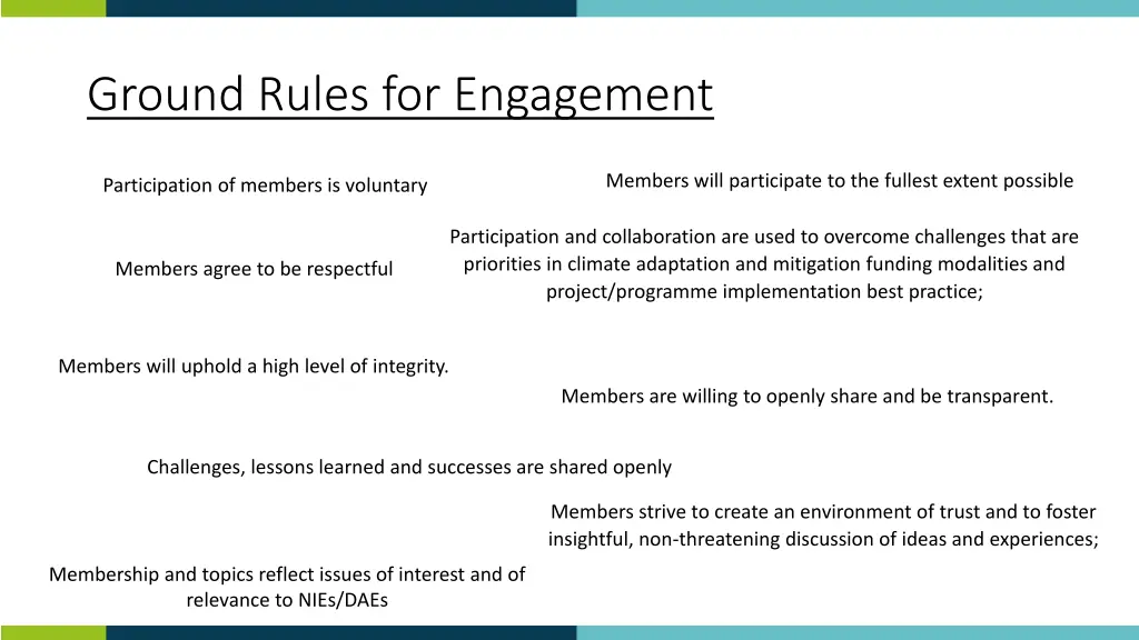 ground rules for engagement