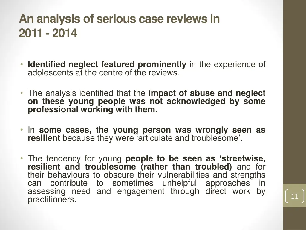 an analysis of serious case reviews in 2011 2014