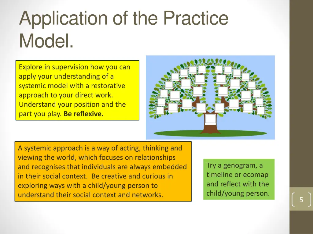 application of the practice model