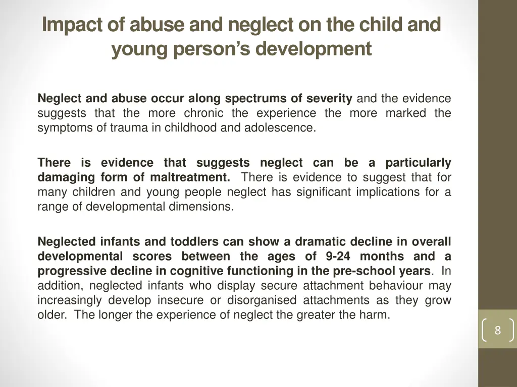 impact of abuse and neglect on the child