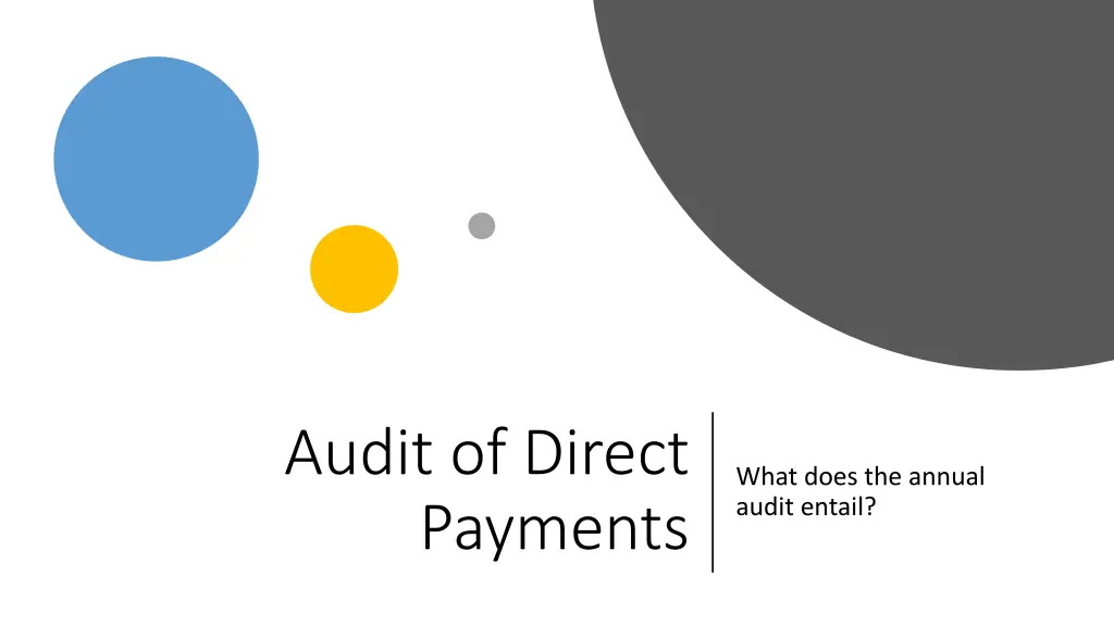 audit of direct payments