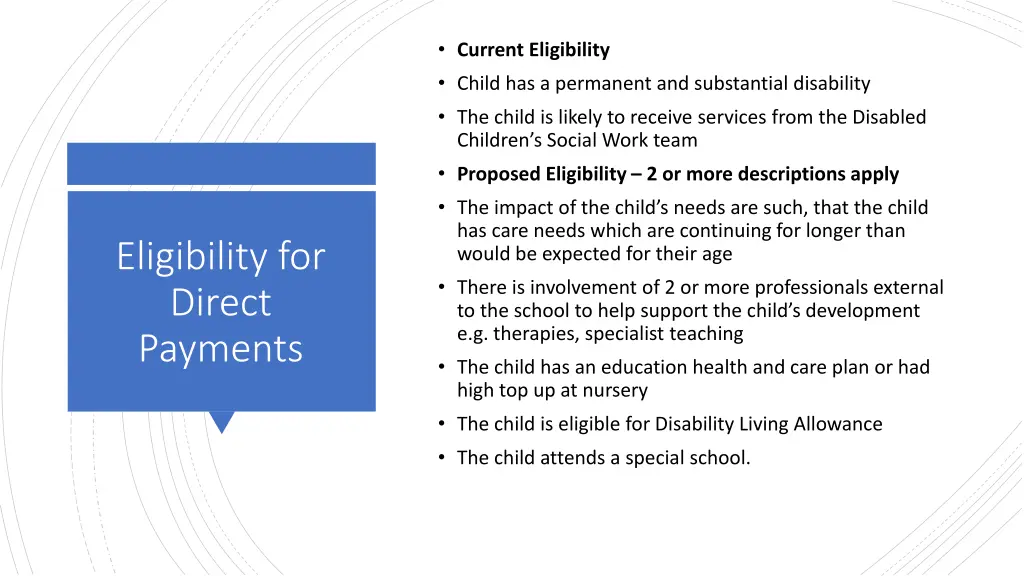 current eligibility child has a permanent