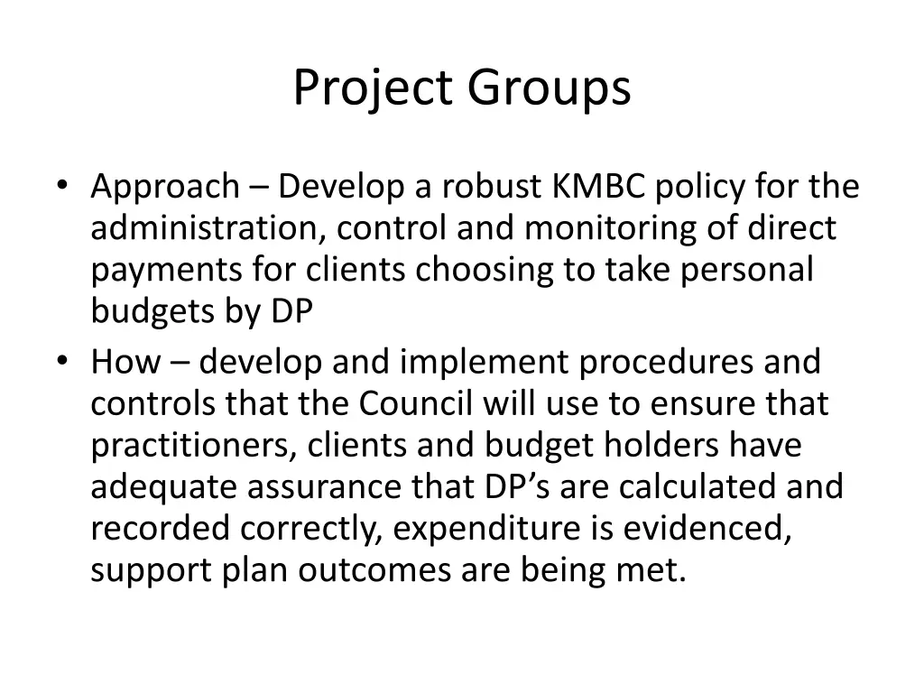 project groups