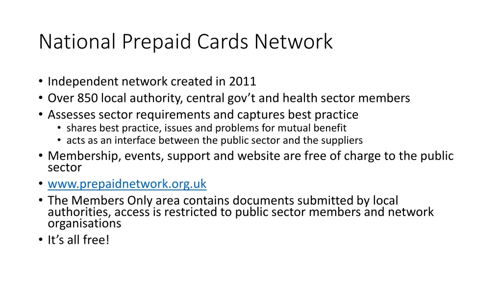 national prepaid cards network