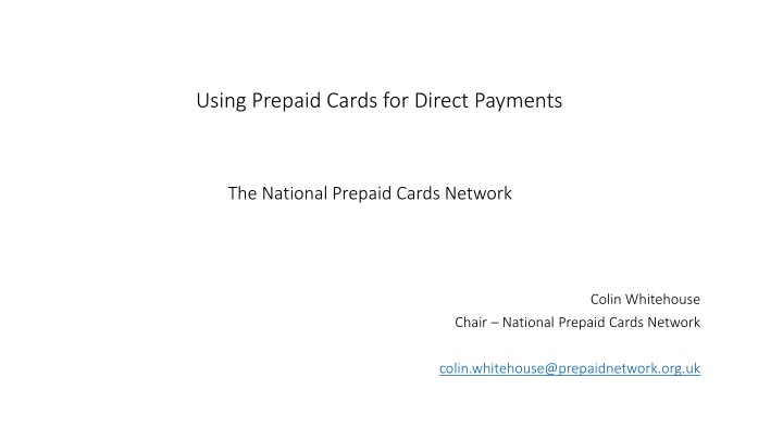 using prepaid cards for direct payments