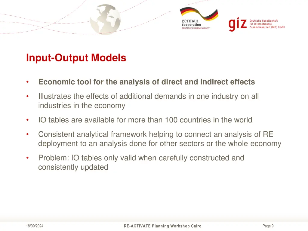 input output models