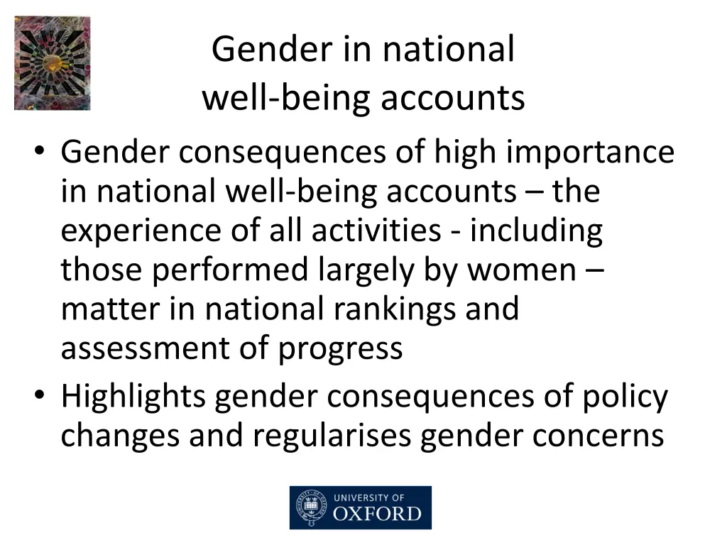 gender in national well being accounts