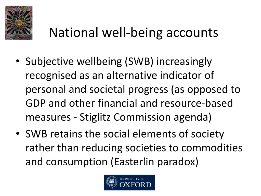 national well being accounts