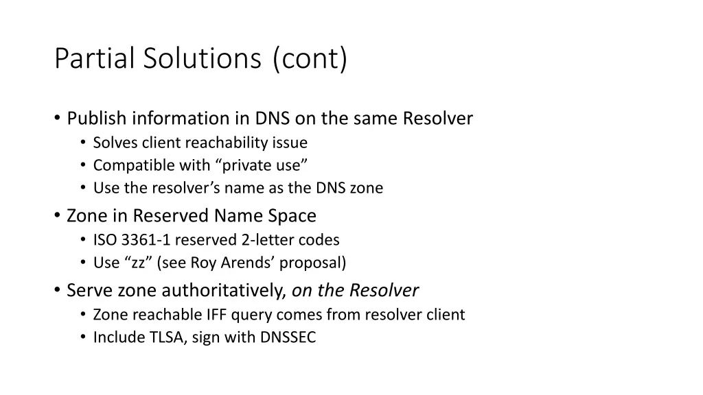 partial solutions cont