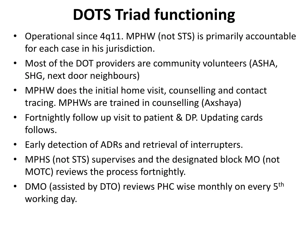 dots triad functioning