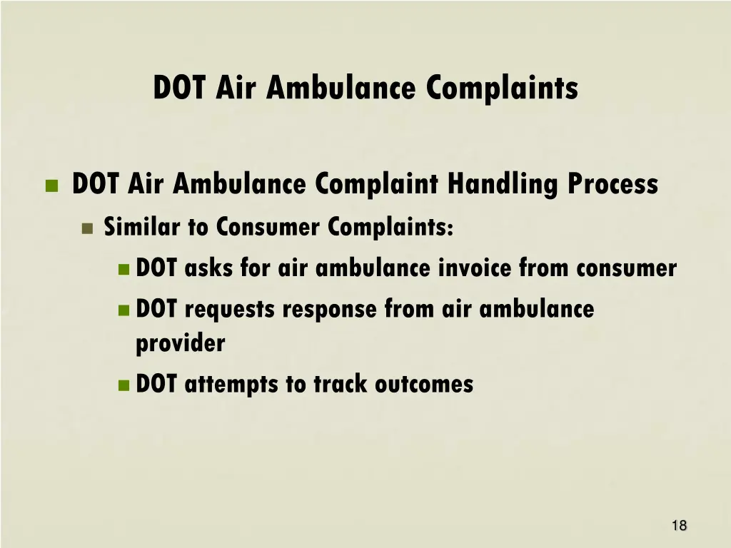 dot air ambulance complaints 2