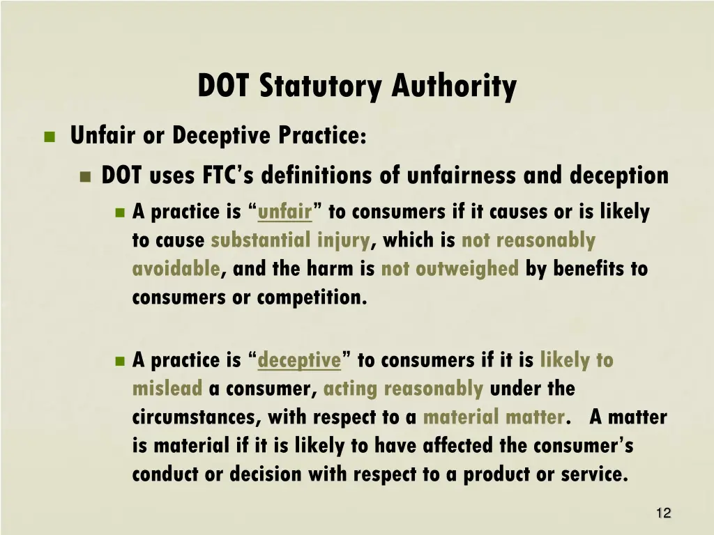 dot statutory authority 3