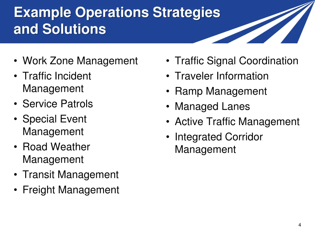 example operations strategies and solutions