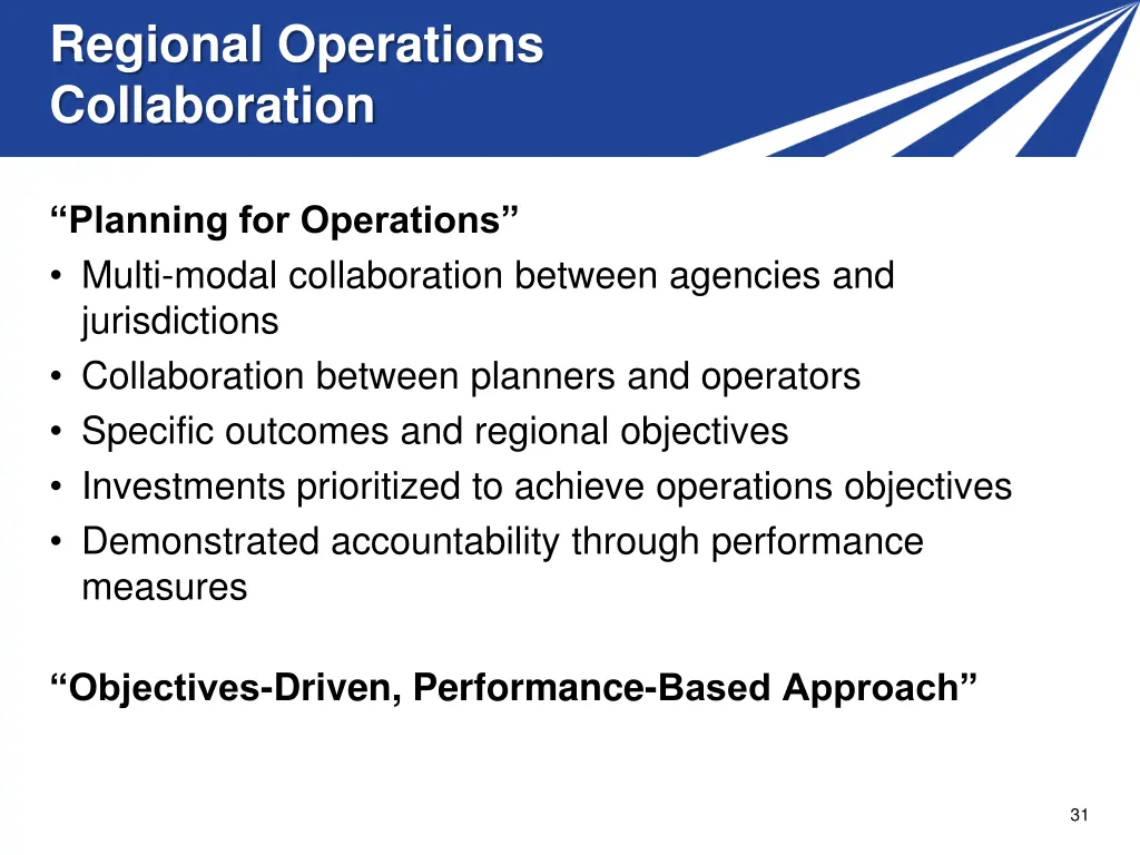 regional operations collaboration