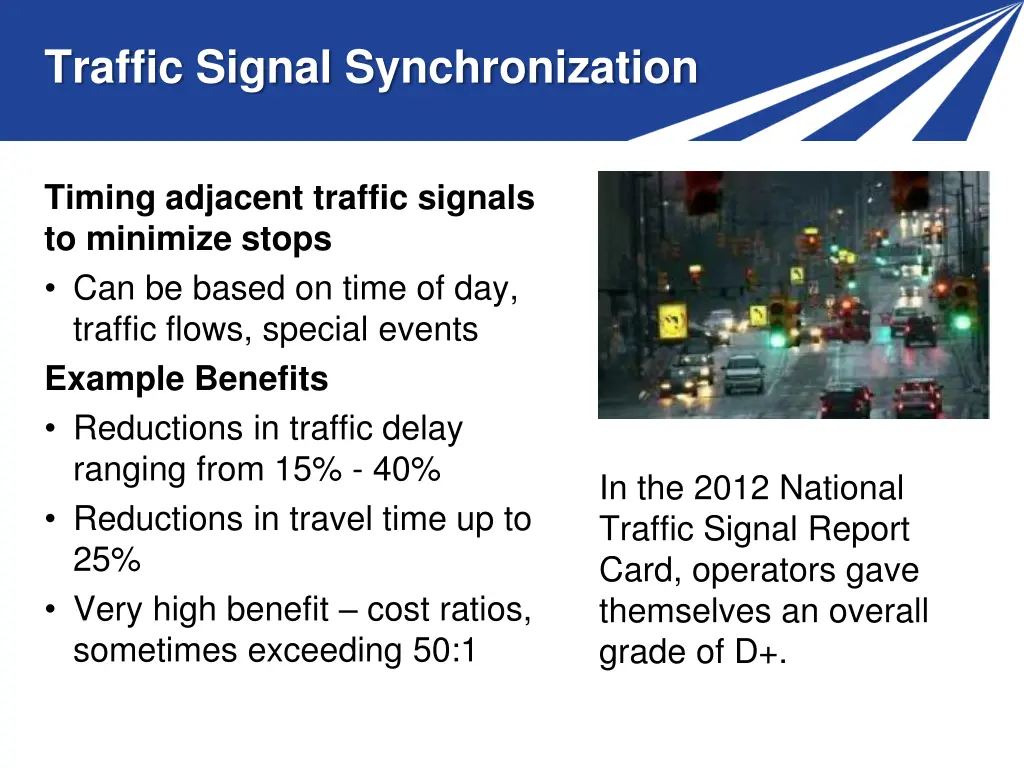 traffic signal synchronization