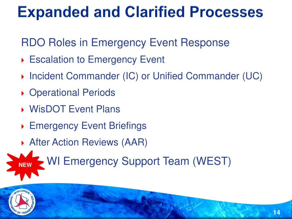 rdo roles in emergency event response